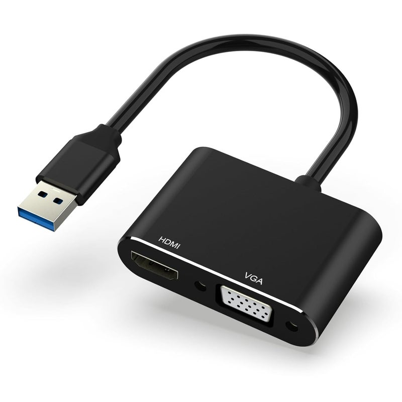 YOIGO USB to HDMI VGA Adapter, 1080P 3.0/2.0 Converter, Compatible with Windows XP/7/8/8.1/10/11, Mac, Android Devices - Image 1