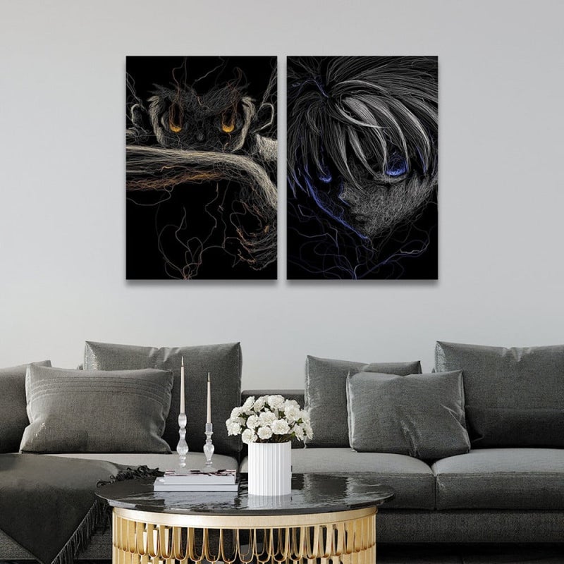 ماركتنا لوحة قماشية ثنائية بتصميم أنمي - Image 1