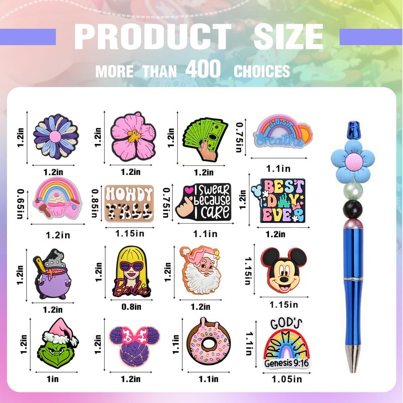 LINIFOLL 40Pcs Non-Repeat Cartoon Silicone Focal Beads for Pens, Random Focal Beads Bulk for Bead Pens Keychain Jewelry Making, Only Applicable to Adults - Image 2