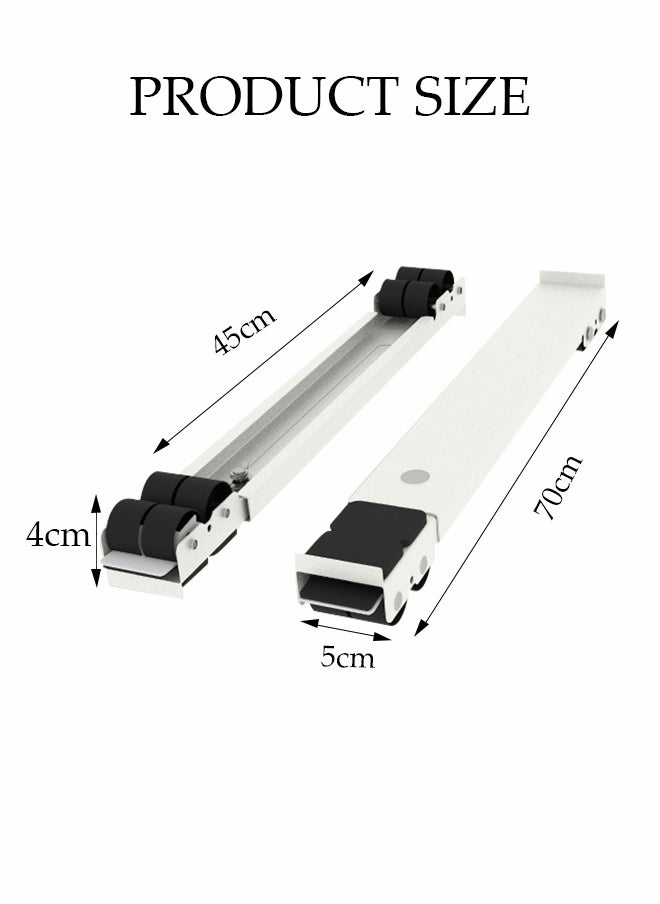 DUNISO 2-Piece Set, Washing Machine Base, Washing Machine Stand Mobile Roller, Removable And Adjustable Furniture Trolley Refrigerator, Base Mobile, Suitable For Washing Machine Dryer Refrigerator Furniture  - Image 2