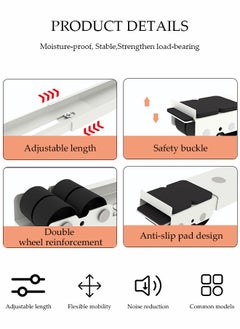 DUNISO 2-Piece Set, Washing Machine Base, Washing Machine Stand Mobile Roller, Removable And Adjustable Furniture Trolley Refrigerator, Base Mobile, Suitable For Washing Machine Dryer Refrigerator Furniture  - Image 3