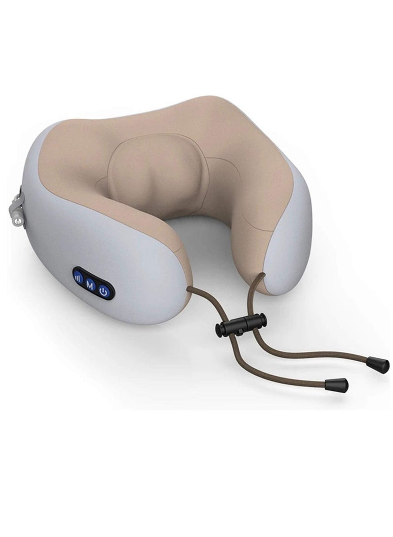 Travel Pillows For Sleeping Airplane Portable Electric Neck Massager Soft Comfortable Breathable Shaped Memory Foam Massage Neck Pillow For Car Home And Office  - Image 1