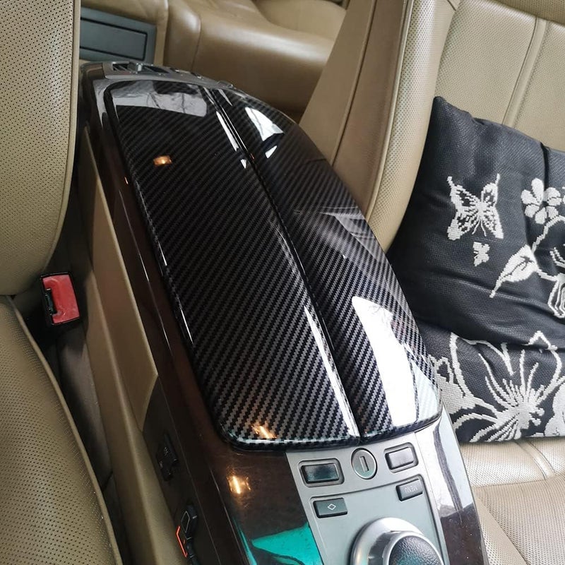 CHUANGHUI NA for BMW 7 Series E65 E66 2002-2008 ABS Carbon Fiber Color Car Interior Center Armrest Box Cover Console Box Storage Box Trim Covers(745i 745Li 750i 750Li 760i 760Li) - Image 5