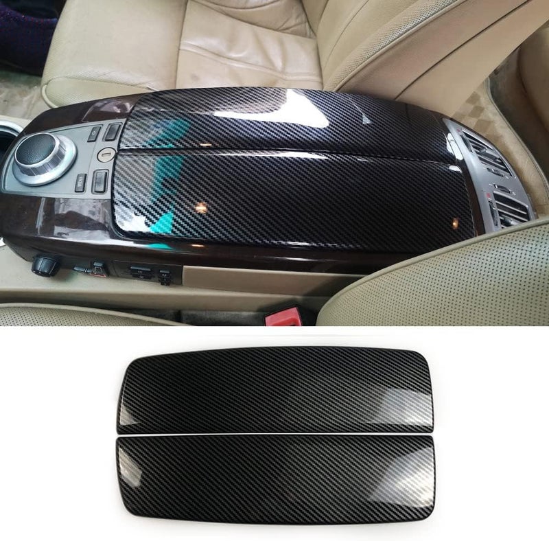 CHUANGHUI NA for BMW 7 Series E65 E66 2002-2008 ABS Carbon Fiber Color Car Interior Center Armrest Box Cover Console Box Storage Box Trim Covers(745i 745Li 750i 750Li 760i 760Li) - Image 1