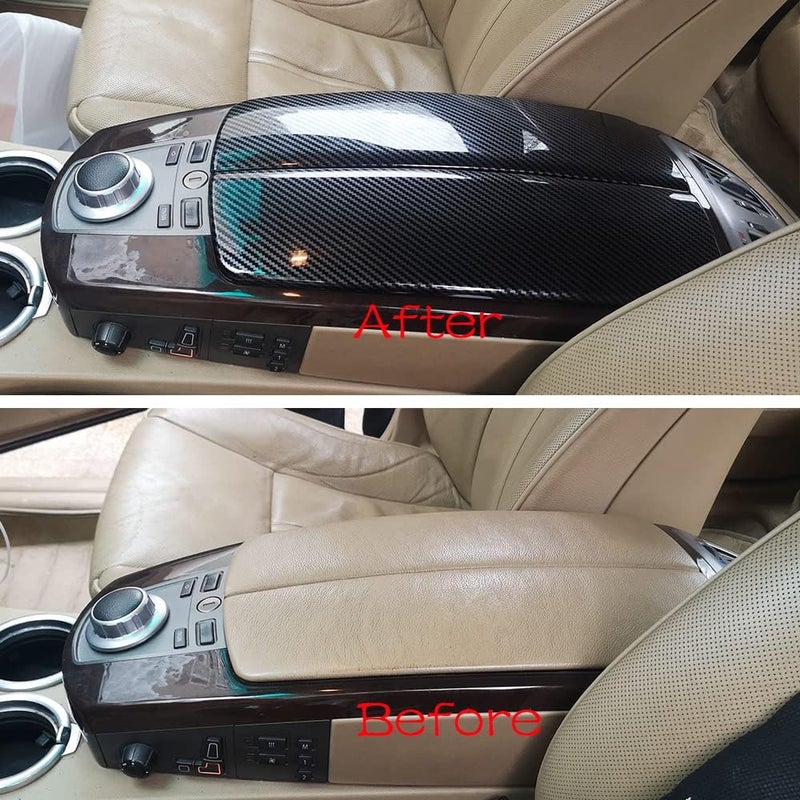 CHUANGHUI NA for BMW 7 Series E65 E66 2002-2008 ABS Carbon Fiber Color Car Interior Center Armrest Box Cover Console Box Storage Box Trim Covers(745i 745Li 750i 750Li 760i 760Li) - Image 4