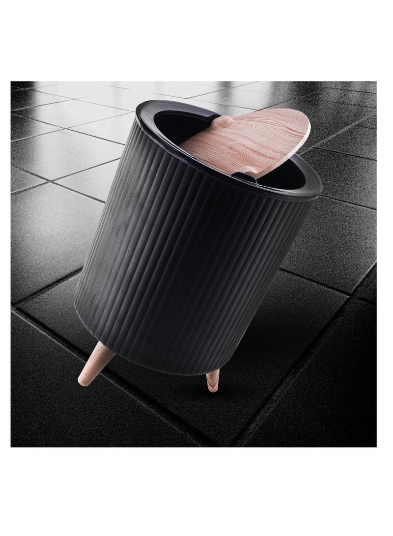 Decoration Basket: Versatile Trash Can with Stylish Design BLACK X - Image 1