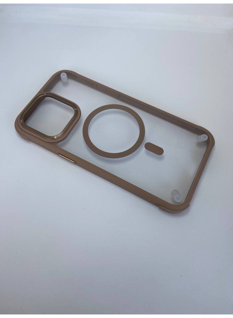 Magnetic Case for iPhone 13 Pro max with Side Bumper, Compatible with Wireless Charging Cover, Clear TPU Bumper Slim Shockproof Protective Case for iPhone 13 Pro Max (Desert Titanium) - Image 2