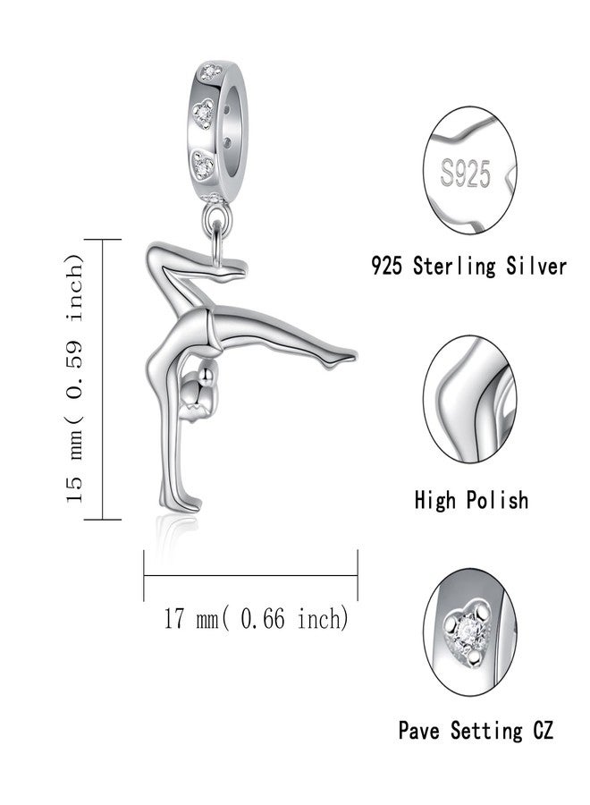 Sariel Gymnastics Charms for Necklace Bracelet 925 Sterling Silver Gymnast Bead Jewelry Gifts Women Daughter (B) - Image 5