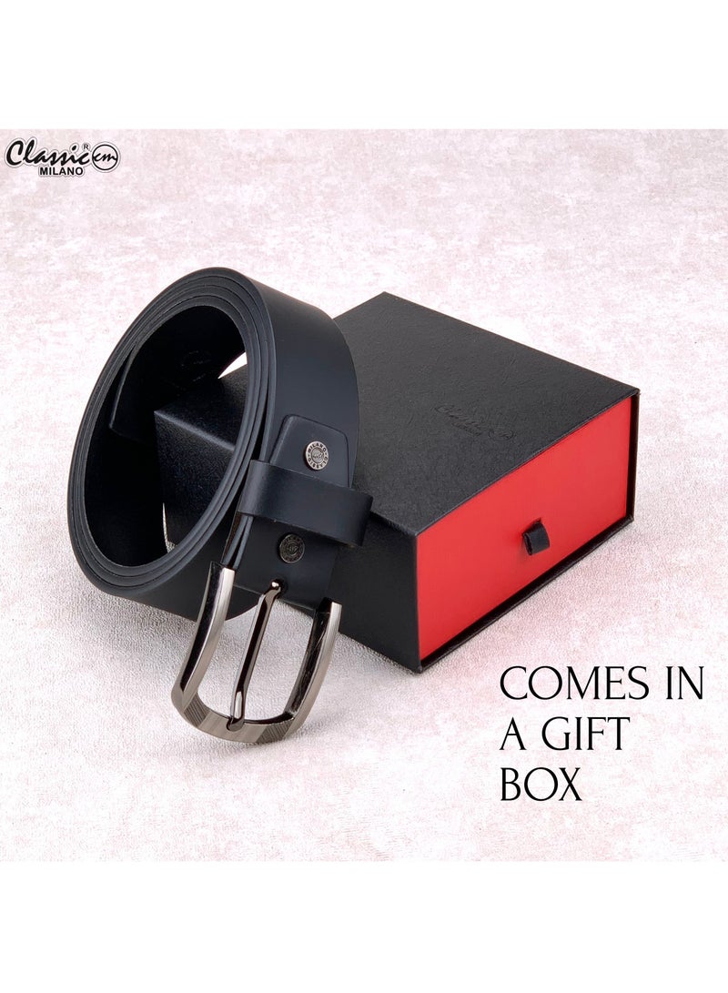 Classic Milano Genuine Leather Belt Men - Semi-Casual Men's Belts & Party Wear Belt, Casual Outfits, Gifts - Black & Brown Men’s Leather Belt for Men - Image 4