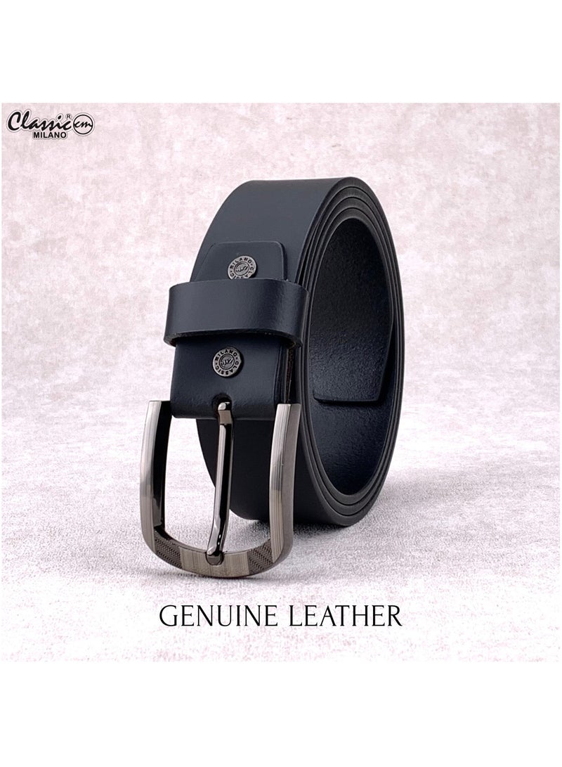 Classic Milano Genuine Leather Belt Men - Semi-Casual Men's Belts & Party Wear Belt, Casual Outfits, Gifts - Black & Brown Men’s Leather Belt for Men - Image 3