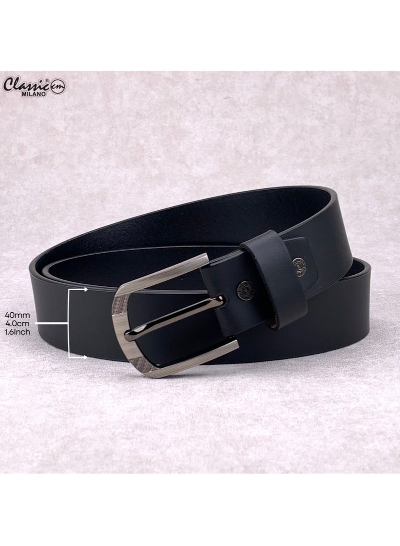 Classic Milano Genuine Leather Belt Men - Semi-Casual Men's Belts & Party Wear Belt, Casual Outfits, Gifts - Black & Brown Men’s Leather Belt for Men - Image 5