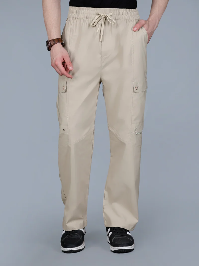 Fort Collins Fort Collins Men Solid Cargo Pants with Drawstring