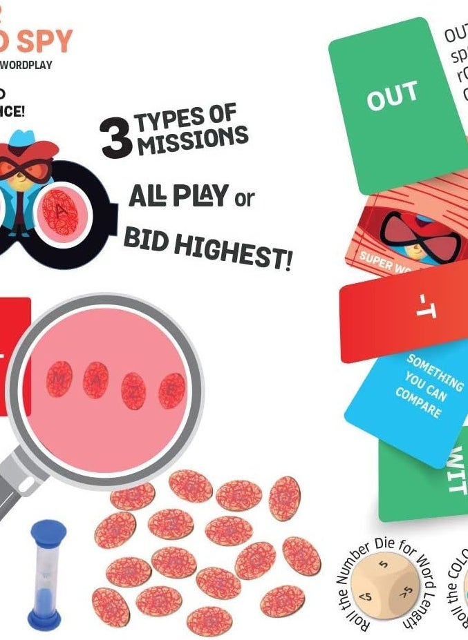 CHALK AND CHUCKLES - Chalk and Chuckles Super Word Spy - Word Games for Kids, Adults Age 8-99, Fun for Family Game Night, Educational Board Game, Gifts for Kids 8 and up - Image 1