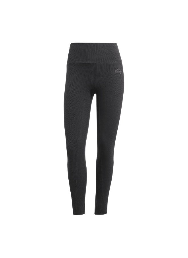 Adidas adidas W Lng Rib Leg Black Training Tights 2XS  - Image 1