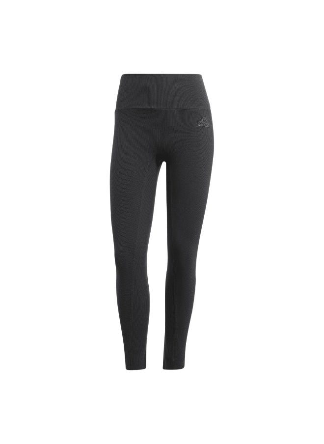 Adidas adidas W Lng Rib Leg Black Training Tights 2XS  - Image 2