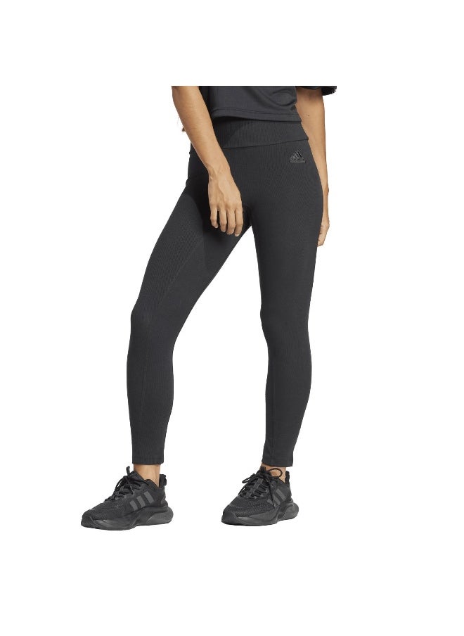 Adidas adidas W Lng Rib Leg Black Training Tights 2XS  - Image 3