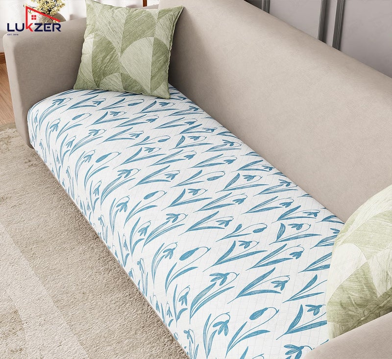 Lukzer Waterproof Quilted Sofa Cover Mat 220CM, 350 GSM Soft & Thick Printed Polyester, Bluebell Pattern, Universal Couch Protector for Home & Office (SC-186-05) – Ideal for 4-Seater - Image 4