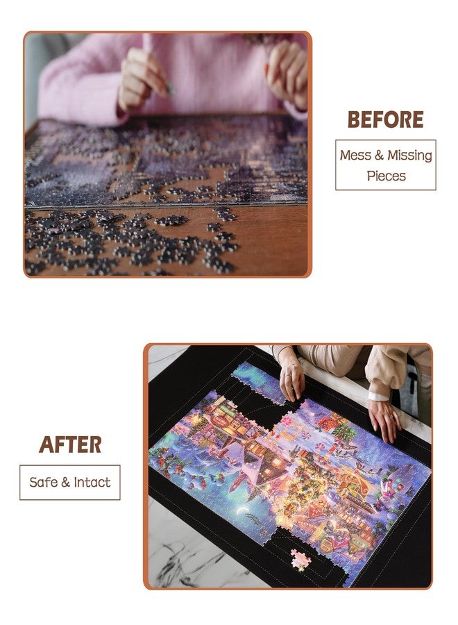 Lavievert 1500 Piece Jigsaw Puzzle Mat Roll Up with Unique Auxiliary Line Design, Portable Puzzle Board for Adults, Non-Slip Puzzle Keeper Storage Saver for Up to 1500 Piece Puzzles - Image 4