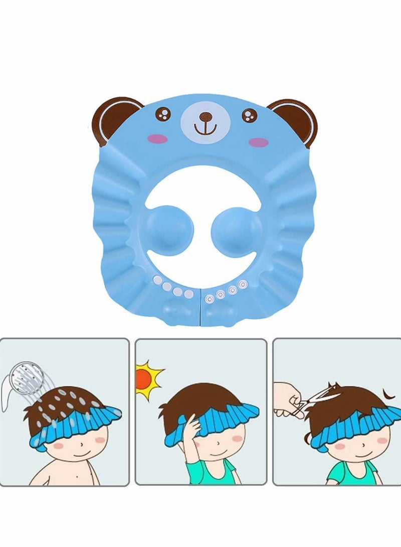 Baby Shower Cap, Toddler Adjustable Shampoo Cap Cute Bear Bathing Hat Waterproof  Elastic Ring for Children - Image 1