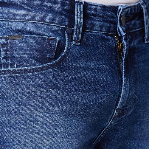 Spykar Men's Kano Slim Fit Mid-Rise Casual Jeans Dark Blue - Image 5