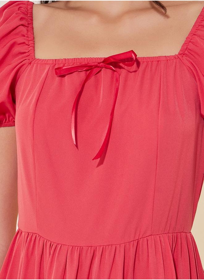 Take Two Puff Sleeve Midi Dress  - Image 4