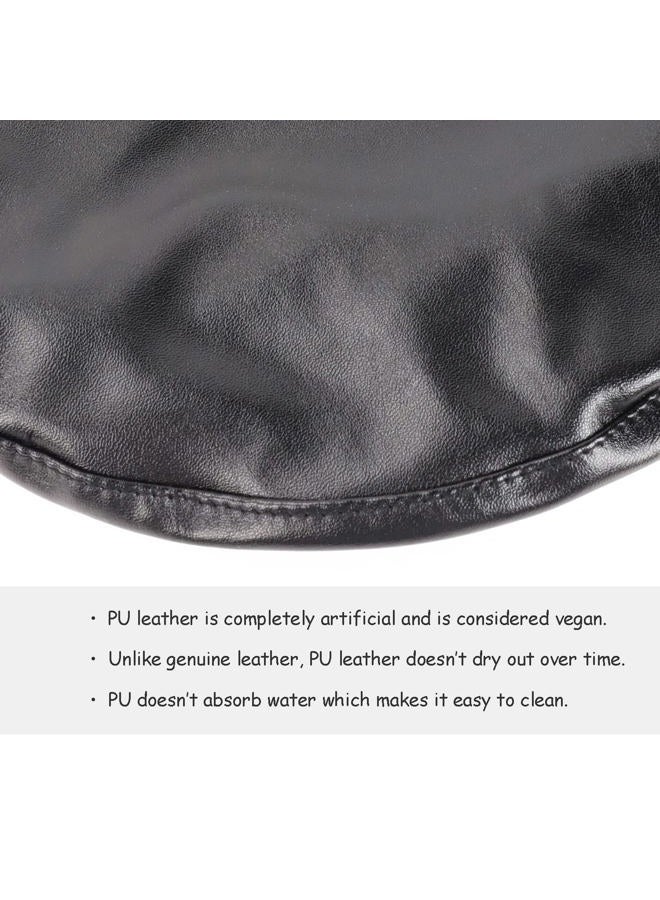 Wheebo PU Leather Berets for Women French Beret Hats Artist Painter Hat Classic Solid Style, Black, One size - Image 4