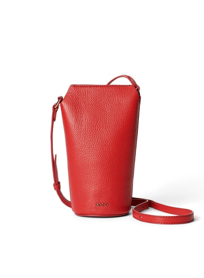 ECCO Unisex Small Pot Crossbody Bag, GOJI BERRY PEBBLED LEATHER, Small - Image 1