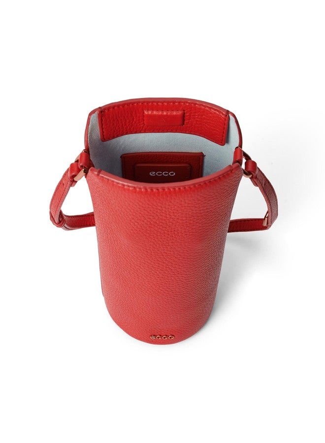 ECCO Unisex Small Pot Crossbody Bag, GOJI BERRY PEBBLED LEATHER, Small - Image 2