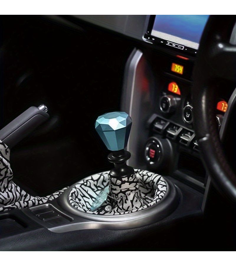 Universal Diamond Shape Metal Gear Shift Knob With Three Adapter Installation Accessories For Most Car Shift Levers Black - Image 4