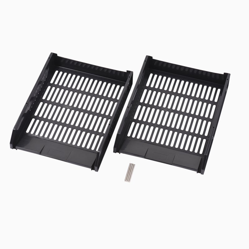Document Tray Desktop File Organizer Stackable 2 Tier Letter Tray Holder Magazine Rack Desk Accessories Paper Storage Stationery Supplies for Office School Home - Image 2