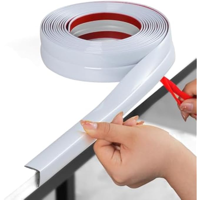 SELF ADHESIVE WALL CORNER PROTECTOR, WALL CORNER GUARD & EDGE PROTECTOR, 19.7FT*0.8IN INSIDE & OUTSIDE CORNER TRIM, APPLY IN TABLE EDGE DOOR FRAME BASEBOARD FOR PROTECTION AND DECORATION - Image 1