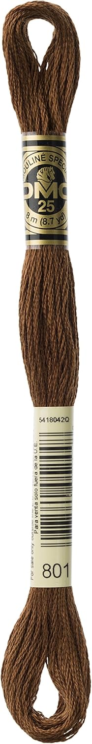 DMC DMC 117801 6 Strand Embroidery Cotton Floss Dark Coffee Brown 87Yard