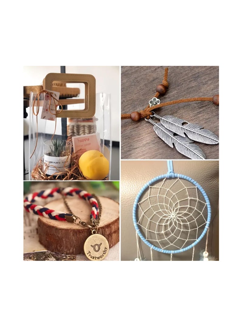 1 لفة 100 ياردة 2.6 ملم من جلد الغزال الحبال الجلدية الدانتيل المسطح من جلد الغزال الحبل سلسلة الموضوع الحبل المخملي (اللون البني) - Image 5