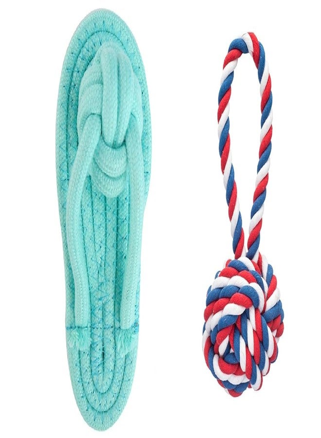 FOR YOUR PETS Dog Rope Toys Set of 8, Cotton Chew Toys with Tennis Ball, Braided Knots for Small to Medium Dogs, Multicolour - Image 4