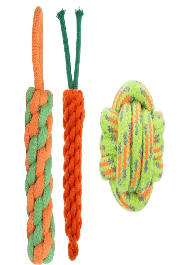 FOR YOUR PETS Dog Rope Toys Set of 8, Cotton Chew Toys with Tennis Ball, Braided Knots for Small to Medium Dogs, Multicolour - Image 2