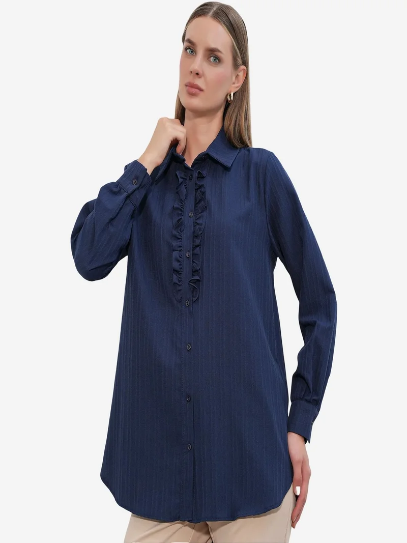 BDART Ruffle Detailed Textured Shirt