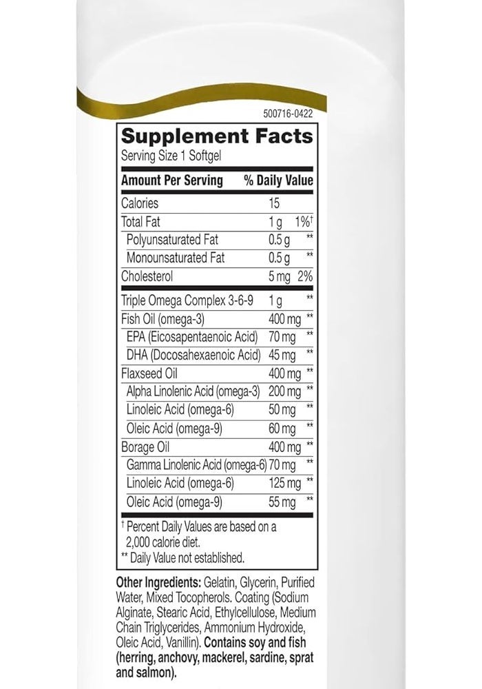 21st Century Triple Omega Complex 3-6-9 Softgels - Image 5