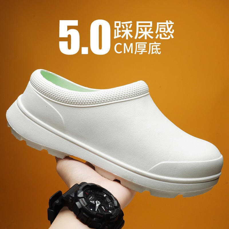 Chef Shoes Men'S Spring Non-Slip Waterproof And Oil-Proof Labor Protection Men'S Shoes Thick-Sole Men'S Lazy Slip-On Work Shoes For Men - Image 4