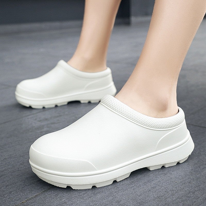 Chef Shoes Men'S Spring Non-Slip Waterproof And Oil-Proof Labor Protection Men'S Shoes Thick-Sole Men'S Lazy Slip-On Work Shoes For Men - Image 2