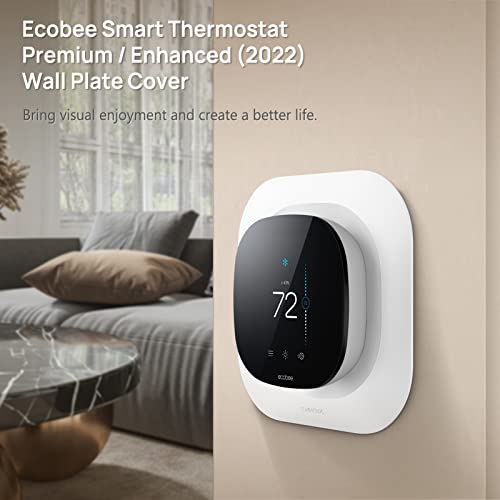 CaseBot Wall Plate for 2022 Ecobee Smart Thermostat Premium & 2022 Ecobee Smart Thermostat Enhanced, Practical and Stylish Trim Kit Bracket Mount Cover, Easy Installation, White - Image 3