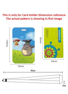 Generic Anime ID Card Holder with Neck Strap Lanyard Totoro on Grassland Painting For Keys Keychain Badge Holder Compatible with Credit Card / Student Card / Bus Transportation Card  - Image 3