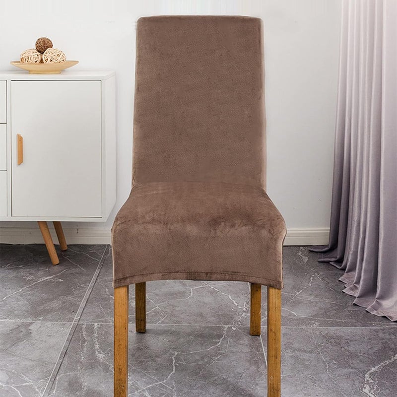 1pcs Stretch Chair Slipcovers, Fleece Soft Stretch Chair Cover, Removable and Washable Chair Cover, Suitable for Restaurant, Wedding, Hotel Banquet, (Charcoal Grey) - Image 3