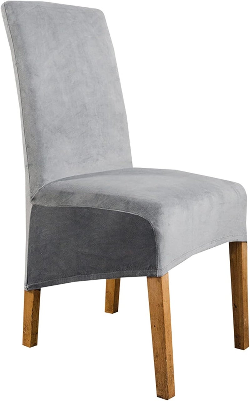 1pcs Stretch Chair Slipcovers, Fleece Soft Stretch Chair Cover, Removable and Washable Chair Cover, Suitable for Restaurant, Wedding, Hotel Banquet, (Charcoal Grey) - Image 1