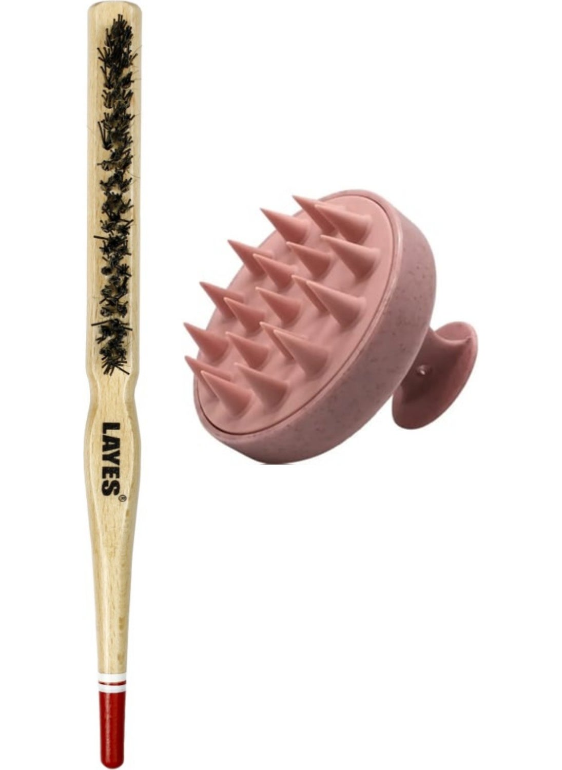 Layes Professional Bun Brush + Pink Shower Comb  - Image 1