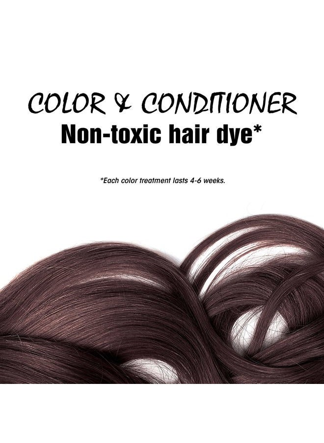 Light Mountain لون الشعر بالحناء من لايت ماونتن وبلسم - صبغة شعر داكنة الشوكولاتة للرجال/النساء، مسحوق أوراق الحناء العضوي والنباتات، خالية من المواد الكيميائية، لون شعر شبه دائم، 4 أوقيات - Image 3