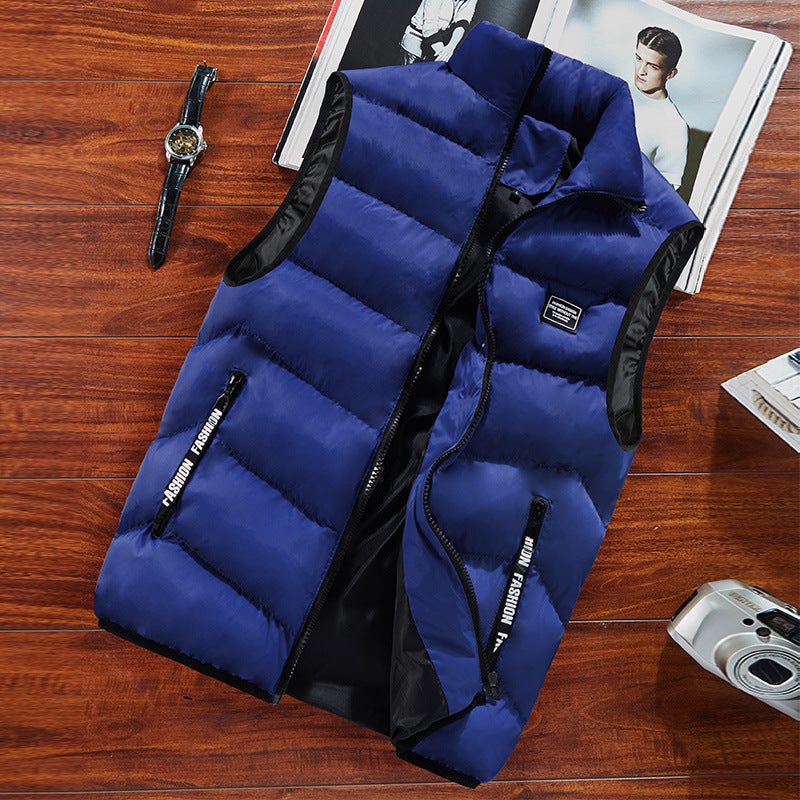 Vest Men'S Down Cotton Vest Vest Vest Slim Warm Coat Cotton Jacket Waistcoat Men'S Generation - Image 1
