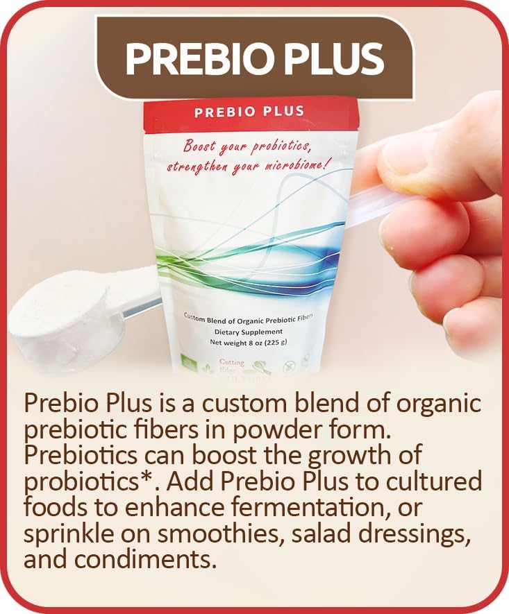GAIBIJA Cutting Edge Cultures Prebio Plus Prebiotic Fiber Powder Best Custom Blend of Organic Prebiotic Fibers Dietary Supplement 8 oz - Image 2