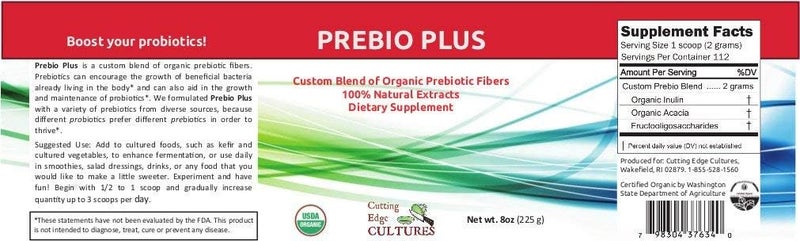 GAIBIJA Cutting Edge Cultures Prebio Plus Prebiotic Fiber Powder Best Custom Blend of Organic Prebiotic Fibers Dietary Supplement 8 oz - Image 4