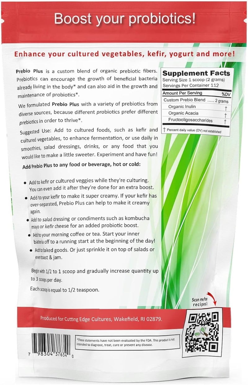 GAIBIJA Cutting Edge Cultures Prebio Plus Prebiotic Fiber Powder Best Custom Blend of Organic Prebiotic Fibers Dietary Supplement 8 oz - Image 3