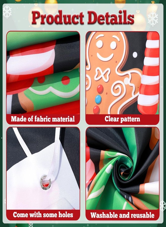 Wiooffen 3 Pcs 157" Large Christmas Door Decorations Christmas Candy Shop Party Porch Sign Banner Front Door Cover Xmas Candy Cane Background for Holiday Party Office Classroom Photo Props Backdrop Decor - Image 3